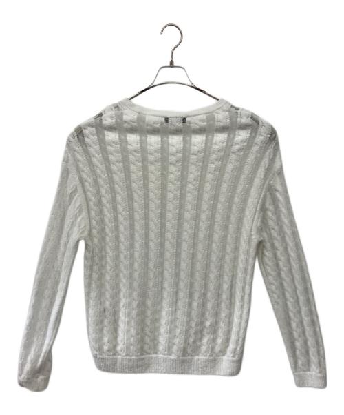 DRAWER（ドゥロワー）Drawer (ドゥロワー) レースケーブルニット ホワイト サイズ:Fの古着・服飾アイテム