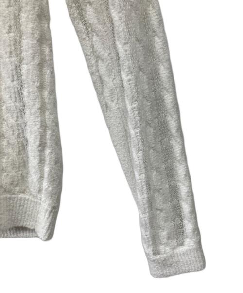 DRAWER（ドゥロワー）Drawer (ドゥロワー) レースケーブルニット ホワイト サイズ:Fの古着・服飾アイテム