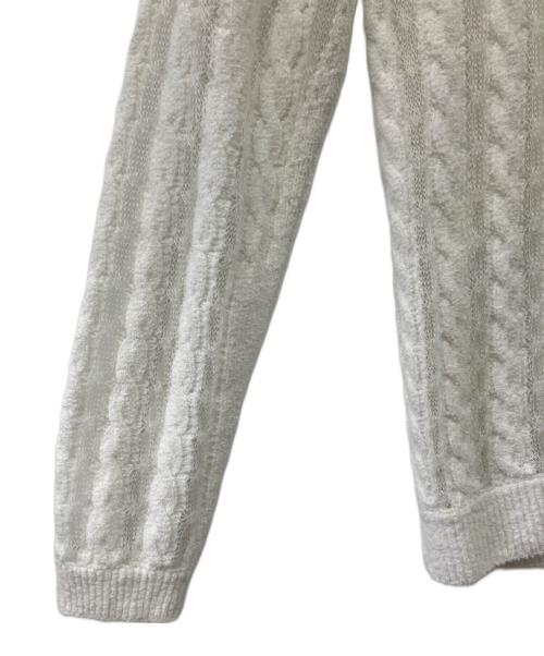 DRAWER（ドゥロワー）Drawer (ドゥロワー) レースケーブルニット ホワイト サイズ:Fの古着・服飾アイテム