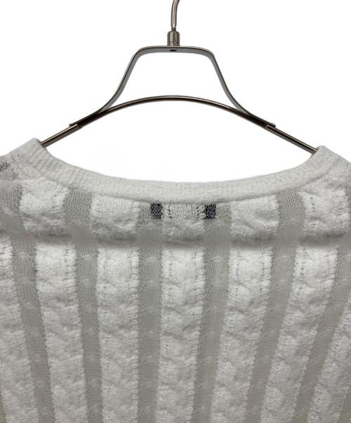 DRAWER（ドゥロワー）Drawer (ドゥロワー) レースケーブルニット ホワイト サイズ:Fの古着・服飾アイテム