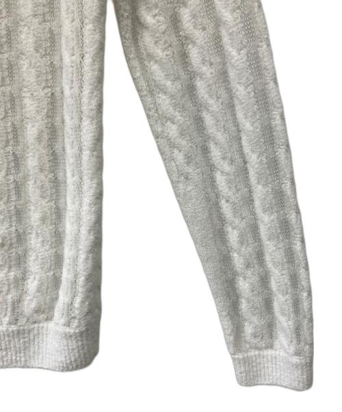 DRAWER（ドゥロワー）Drawer (ドゥロワー) レースケーブルニット ホワイト サイズ:Fの古着・服飾アイテム