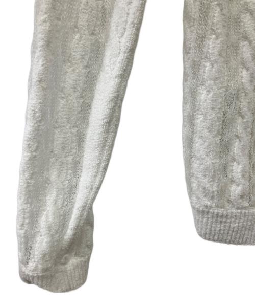 DRAWER（ドゥロワー）Drawer (ドゥロワー) レースケーブルニット ホワイト サイズ:Fの古着・服飾アイテム