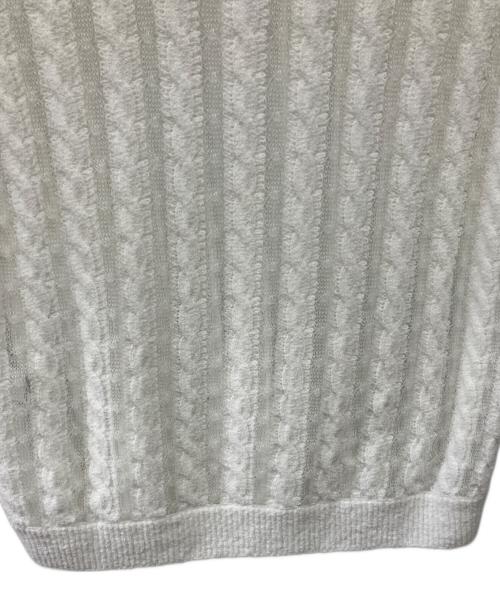 DRAWER（ドゥロワー）Drawer (ドゥロワー) レースケーブルニット ホワイト サイズ:Fの古着・服飾アイテム