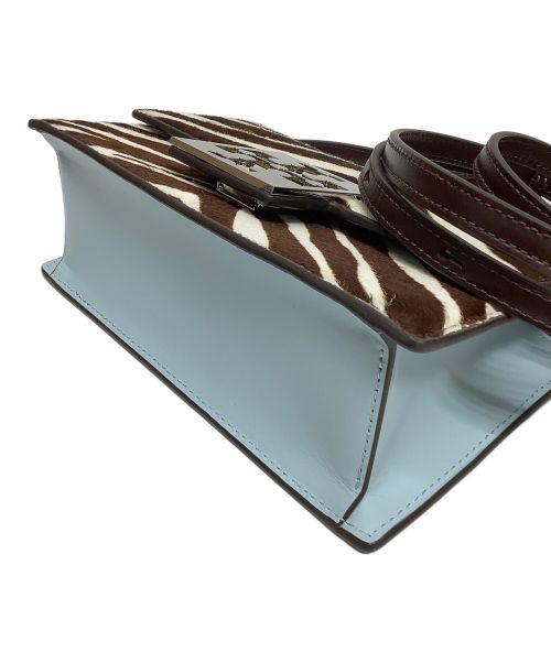 TORY BURCH（トリーバーチ）TORY BURCH (トリーバーチ) 2WAYショルダーバッグ ブルー×ブラウンの古着・服飾アイテム