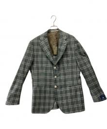 finamore（フィナモレ）の古着「チェック3Bジャケット」｜グリーン