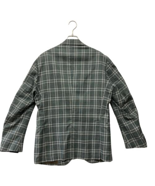 finamore（フィナモレ）finamore (フィナモレ) チェック3Bジャケット グリーン サイズ:50の古着・服飾アイテム