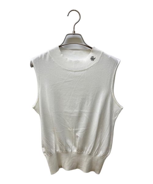 Rene（ルネ）Rene (ルネ) パール釦ロゴ刺繍アンサンブルカーディガン ホワイト サイズ:38の古着・服飾アイテム