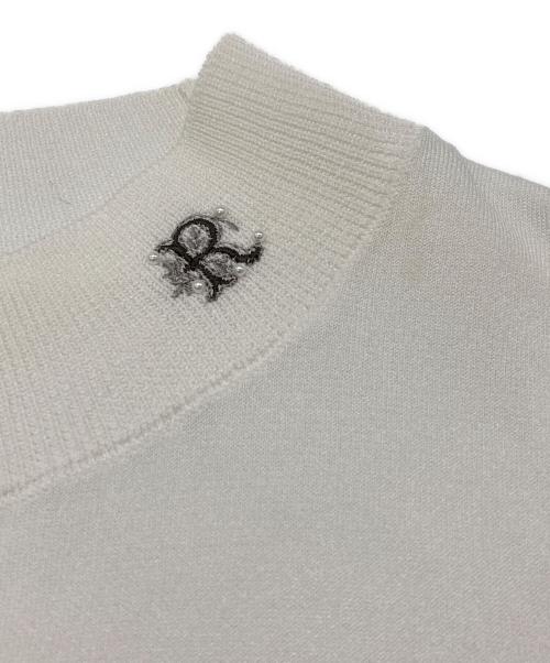 Rene（ルネ）Rene (ルネ) パール釦ロゴ刺繍アンサンブルカーディガン ホワイト サイズ:38の古着・服飾アイテム