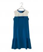 Reneルネ）の古着「バイカラーリボンノースリーブワンピース」｜ブルー