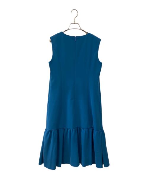 Rene（ルネ）Rene (ルネ) バイカラーリボンノースリーブワンピース ブルー サイズ:38の古着・服飾アイテム