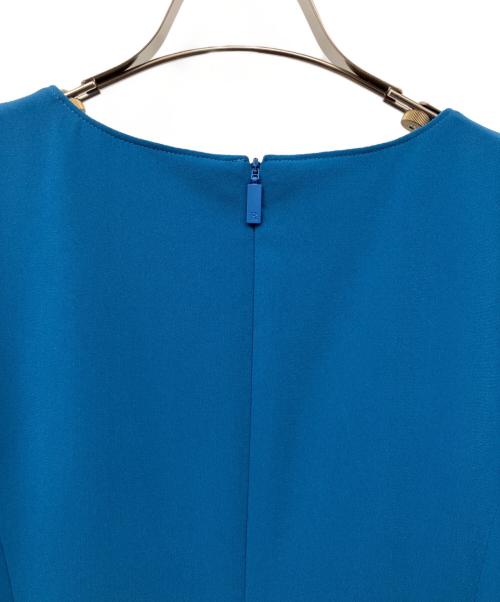 Rene（ルネ）Rene (ルネ) バイカラーリボンノースリーブワンピース ブルー サイズ:38の古着・服飾アイテム