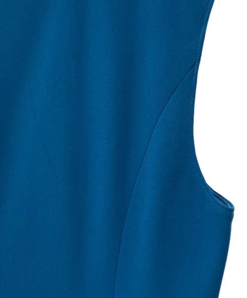 Rene（ルネ）Rene (ルネ) バイカラーリボンノースリーブワンピース ブルー サイズ:38の古着・服飾アイテム