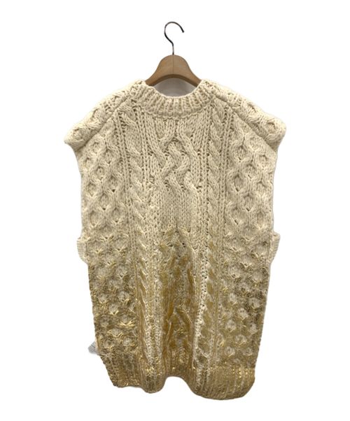MAISON SPECIAL（メゾンスペシャル）MAISON SPECIAL (メゾンスペシャル) Metallic Foil Cable Vest アイボリー サイズ:FREEの古着・服飾アイテム