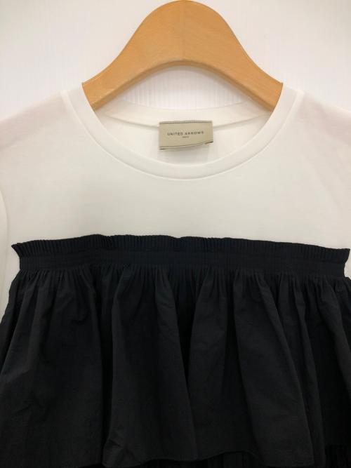 UNITED ARROWS（ユナイテッドアローズ）UNITED ARROWS (ユナイテッドアローズ) ビスチェデザインカットソートップス ブラック×ホワイト サイズ:-の古着・服飾アイテム