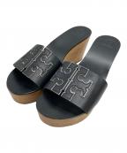 TORY BURCHトリーバーチ）の古着「ウェッジソールサンダル」｜ブラック
