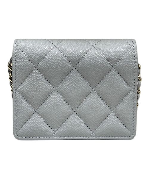 CHANEL（シャネル）CHANEL (シャネル) マトラッセ カードケース チェーンウォレット グレーの古着・服飾アイテム