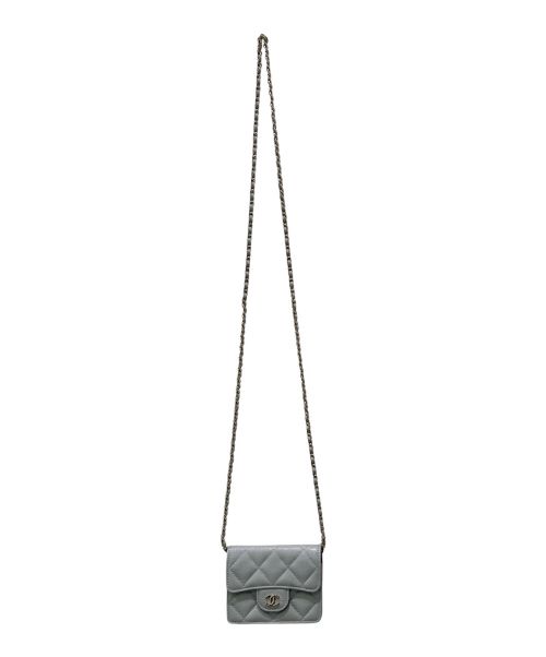 CHANEL（シャネル）CHANEL (シャネル) マトラッセ カードケース チェーンウォレット グレーの古着・服飾アイテム
