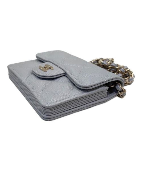 CHANEL（シャネル）CHANEL (シャネル) マトラッセ カードケース チェーンウォレット グレーの古着・服飾アイテム