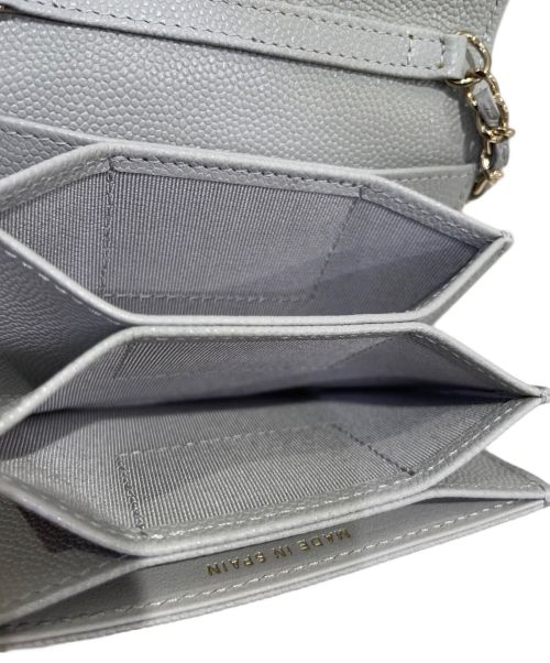 CHANEL（シャネル）CHANEL (シャネル) マトラッセ カードケース チェーンウォレット グレーの古着・服飾アイテム