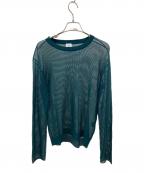 6(ROKU) BEAUTY&YOUTHロク ビューティーアンドユース）の古着「SUKE STRIPE CREW NECK PULLOVER」｜グリーン