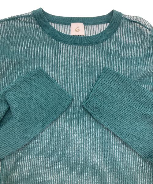 6(ROKU) BEAUTY&YOUTH（ロク ビューティーアンドユース）6(ROKU) BEAUTY&YOUTH (ロク ビューティーアンドユース) SUKE STRIPE CREW NECK PULLOVER グリーン サイズ:FREEの古着・服飾アイテム