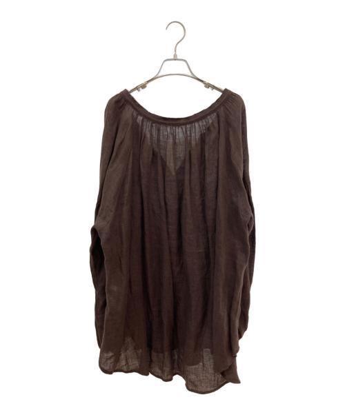 FRAMeWORK（フレームワーク）FRAMeWORK (フレームワーク) リネンガーゼブラウス ブラウン サイズ:Freeの古着・服飾アイテム