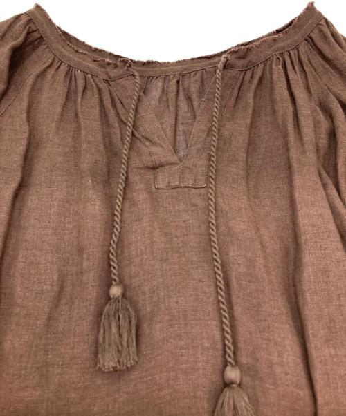 FRAMeWORK（フレームワーク）FRAMeWORK (フレームワーク) リネンガーゼブラウス ブラウン サイズ:Freeの古着・服飾アイテム