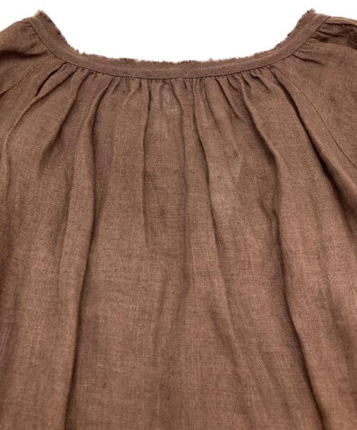 FRAMeWORK（フレームワーク）FRAMeWORK (フレームワーク) リネンガーゼブラウス ブラウン サイズ:Freeの古着・服飾アイテム