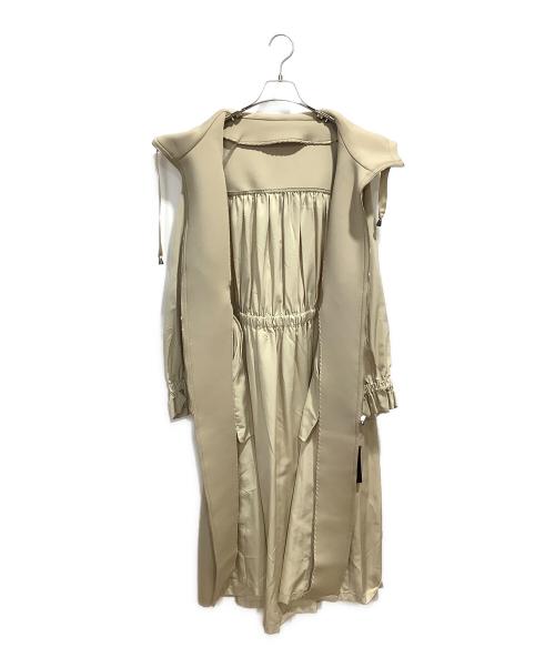 SPECCHIO（スペッチオ）SPECCHIO (スペッチオ) ボンディング フード付き ロングコート ベージュ サイズ:40の古着・服飾アイテム