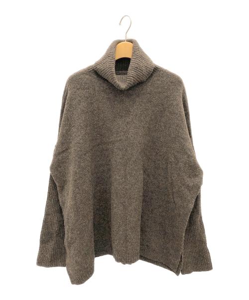 Plage（プラージュ）Plage (プラージュ) イタリアヤーン サイドスリットハイネックプルオーバー ブラウン サイズ:ＳＩＺＥ　ＦＲＥＥの古着・服飾アイテム