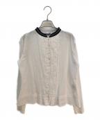 R&D.M.Co-OLDMAN'S TAILORオールドマンズテイラー）の古着「エンブロイダリーカディコットンタックブラウス」｜ホワイト