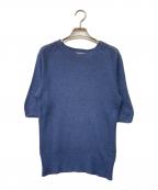 MARGARET HOWELLマーガレットハウエル）の古着「S/S リネンブレンドミドルゲージニット」｜ブルー