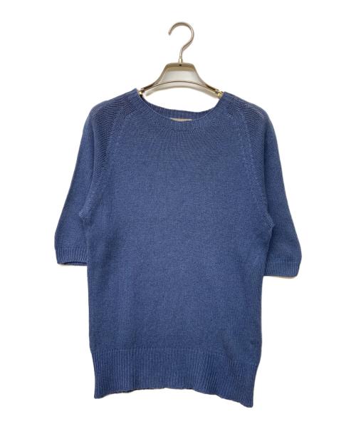 MARGARET HOWELL（マーガレットハウエル）MARGARET HOWELL (マーガレットハウエル) S/S リネンブレンドミドルゲージニット ブルー サイズ:2の古着・服飾アイテム