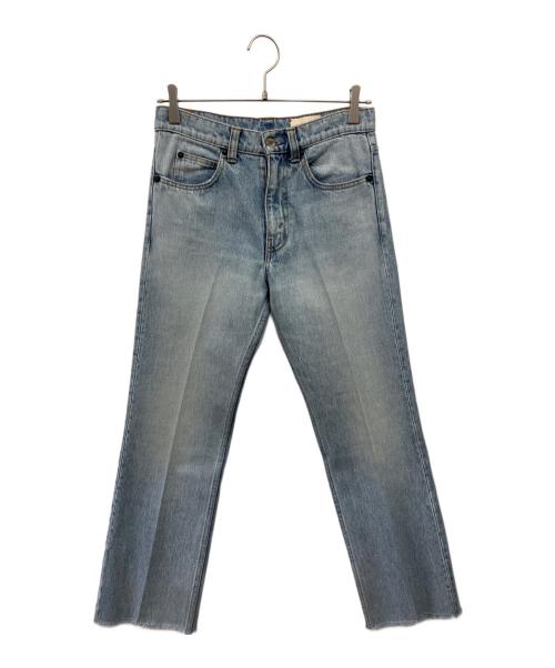 MEYAME（メヤメ）MEYAME (メヤメ) ENTER PRESS FLARE JEANS インディゴの古着・服飾アイテム