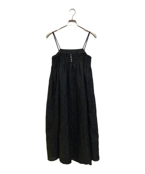 SHIPS（シップス）SHIPS (シップス) フラワー エンボス キャミ ワンピース ブラック サイズ:Freeの古着・服飾アイテム