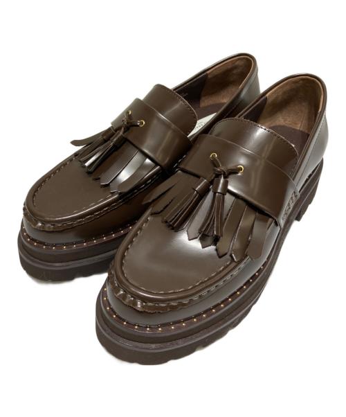 UNITED ARROWS（ユナイテッドアローズ）UNITED ARROWS (ユナイテッドアローズ) キルトタッセル ローファー ブラウン サイズ:22.5の古着・服飾アイテム