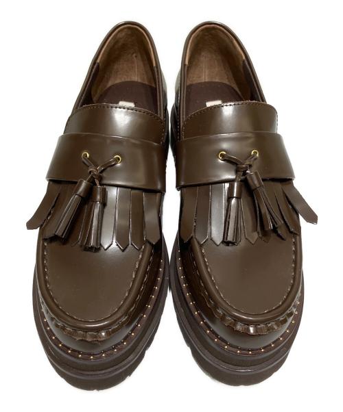 UNITED ARROWS（ユナイテッドアローズ）UNITED ARROWS (ユナイテッドアローズ) キルトタッセル ローファー ブラウン サイズ:22.5の古着・服飾アイテム