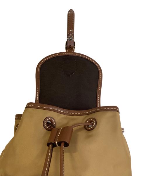 POLO RALPH LAUREN（ポロ・ラルフローレン）POLO RALPH LAUREN (ポロ・ラルフローレン) レザートリム ツイル Bellport バックパック ブラウン×キャメルの古着・服飾アイテム