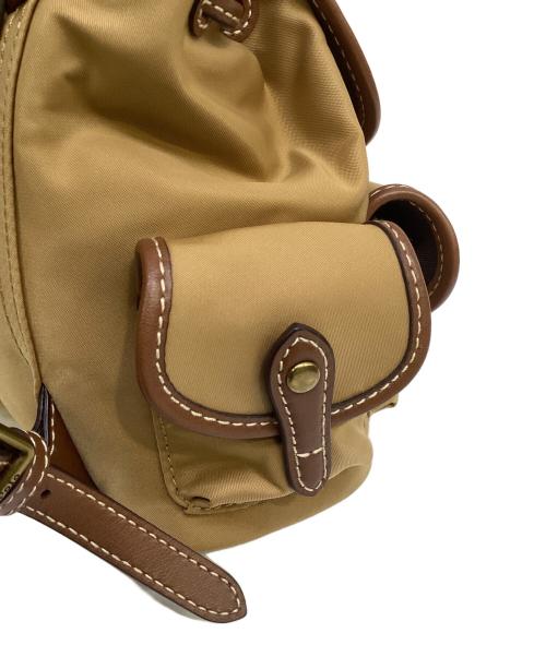 POLO RALPH LAUREN（ポロ・ラルフローレン）POLO RALPH LAUREN (ポロ・ラルフローレン) レザートリム ツイル Bellport バックパック ブラウン×キャメルの古着・服飾アイテム