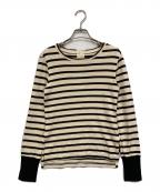 Traditional Weatherwearトラディショナルウェザーウェア）の古着「バックボタンクルーネックプルオーバー」｜ホワイト×ブラック