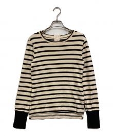 Traditional Weatherwear（トラディショナルウェザーウェア）の古着「バックボタンクルーネックプルオーバー」｜ホワイト×ブラック