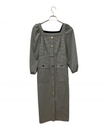 Diagram（ダイアグラム）の古着「チェックジャージワンピース」｜ブラウン