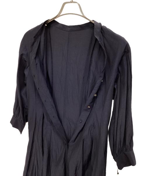 ROPE（ロペ）ROPE (ロペ) スキッパーシャツ風フレアーワンピース ネイビー サイズ:38 未使用品の古着・服飾アイテム