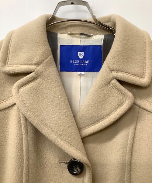 BLUE LABEL CRESTBRIDGE（ブルーレーベルクレストブリッジ）BLUE LABEL CRESTBRIDGE (ブルーレーベルクレストブリッジ) ウールコート ベージュ サイズ:40の古着・服飾アイテム