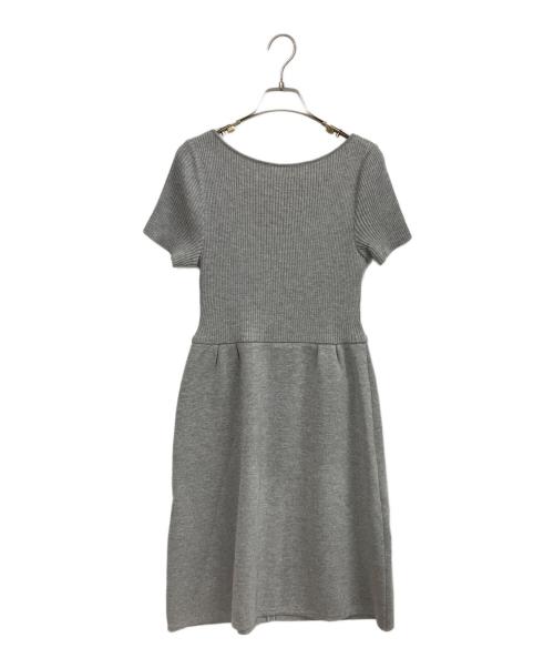 FOXEY（フォクシー）FOXEY (フォクシー) 半袖ニットワンピース グレー サイズ:40の古着・服飾アイテム