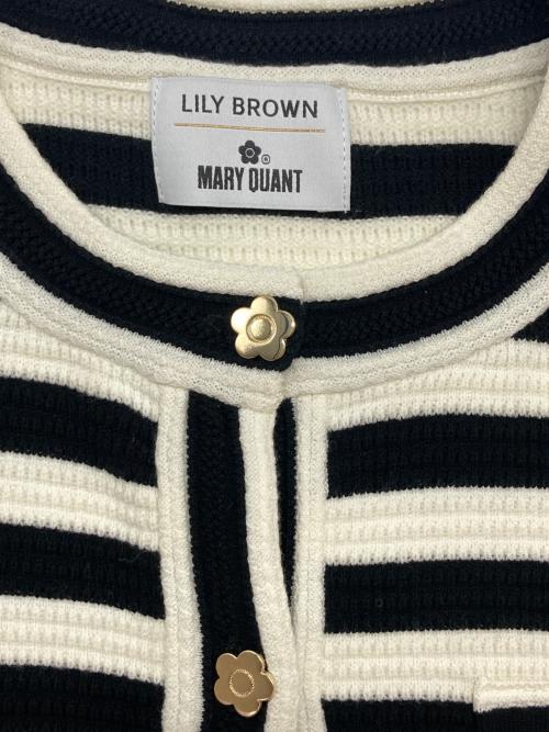 Lily Brown（リリーブラウン）Lily Brown (リリーブラウン) MARY QUANT (マリークヮント) クロップドニットカーディガン ボーダー サイズ:FREE 未使用品の古着・服飾アイテム