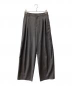 SOLAMONAT LARMEソラモナラーム）の古着「2タックワイドパンツ」｜グレー