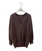 L'appartementアパルトモン）の古着「コットンシルクＶネックカーディガン」｜ブラウン
