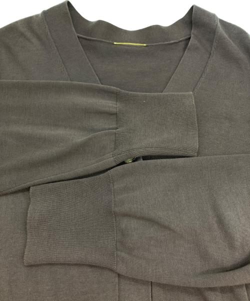 L'appartement（アパルトモン）L'appartement (アパルトモン) コットンシルクＶネックカーディガン ブラウン サイズ:FREEの古着・服飾アイテム