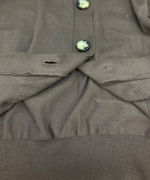 L'appartement（アパルトモン）L'appartement (アパルトモン) コットンシルクＶネックカーディガン ブラウン サイズ:FREEの古着・服飾アイテム